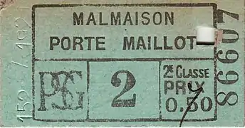 Billet du PSG de 1921.