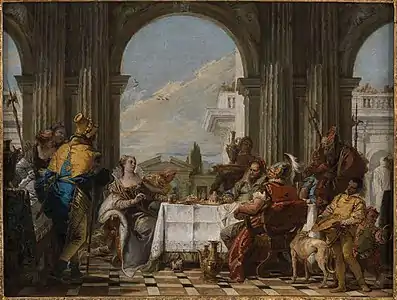 Giambattista Tiepolo, esquisse, Le Banquet de Cléopâtre, 1742-1743.