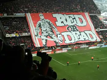 Le tifo contesté lors du match Standard de Liège-Anderlecht du 25 janvier 2015