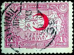Timbre turc de bienfaisance au profit du Croissant-Rouge (1928).