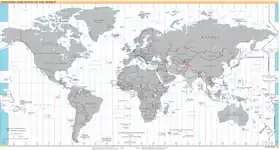 Carte du fuseau horaire.