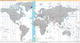 Carte du fuseau horaire.