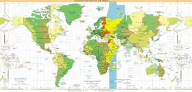 Carte du fuseau horaire.