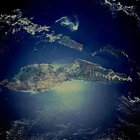 Vue par satellite de l'île.