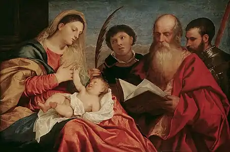 Vierge et l'Enfant avec des saintsv. 1520, Vienne