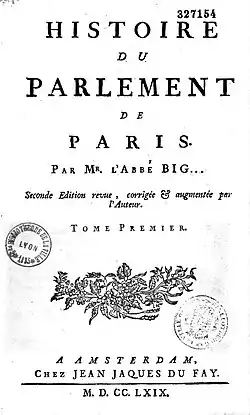 Image illustrative de l’article Histoire du parlement de Paris