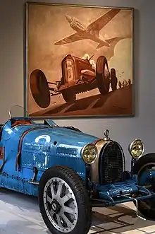 Toile de Géo Ham au-dessus d'une Bugatti type 35 C