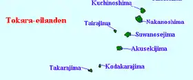 Localisation de Kuchino-shima dans les îles Tokara.