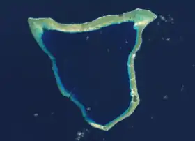 Vue satellite de l'atoll de Toke.