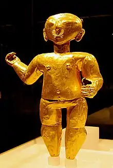 Statuette en or, culture La Tolita / Tumaco, 100 av. J.-C. - 100).