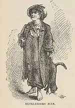 Jeune garçon pieds-nus, habillé de guenilles retenues par une bretelle, un chat mort à la main.