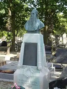 Sépulture de François Rude à Paris au cimetière du Montparnasse (sculpture de Paul Cabet).
