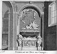 Gravure du tombeau du duc de Créquy, frère du maréchal de Créquy, couvent des Capucines ?