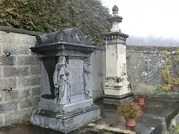 Au premier plan, la tombe d'Alexandre et de Jean Lacassagne ; au second plan, la tombe de Joseph Rollet.