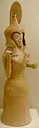 Figurine en argile de la déesse Athéna, type Palladion, Gortyne. Début période archaïque, fin VIIe. Musée d'Héraklion