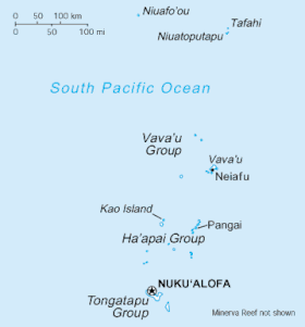 Carte détaillée de l'océan pacifique sud indiquant les terres en blanc et l'océan en bleu.
