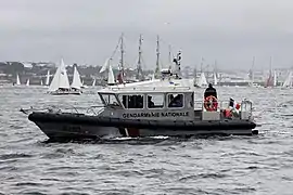 La vedette G1103 Amathée de la brigade nautique de Roscoff durant la grande parade des Tonnerres de Brest 2012.