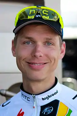 Portrait de Tony Martin en tenue de cycliste.