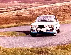 La voiture de Tony Pond au rallye de l'île de Man, en 1979.