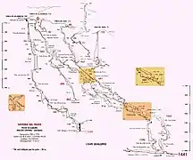 Coupe des gouffres de la zone du Travé. Topographie 1983-1994.