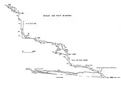 Coupe développée du scialet des Nuits Blanches en 1991.