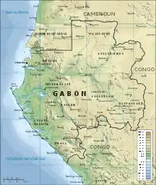 carte topographique (altimétrique) du Gabon ;