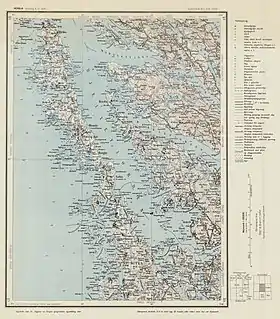 Carte topographique des îles autour d'Herdla dont Gulbrandsøyna