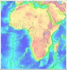 carte topographique de l'Afrique