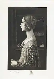 Portrait de Giovanna Tornabuoini, d'après Ghirlandaio, musée des Beaux-Arts et d'Archéologie de Besançon.