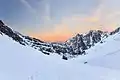 Couché de soleil avec vue sur le sommet du mont toubkal
