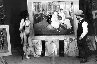 Toulouse-Lautrec dans son atelier, 1895.