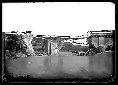 Pont d'Empalot, Toulouse, détruit après les inondations de 1875