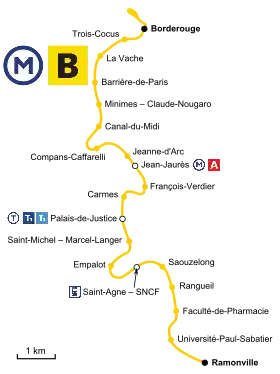 Voir la carte de la ligne.