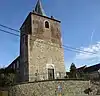 Ensemble formé par l'église Notre-Dame de l'Assomption, le cimetière désaffecté, le presbytère et le verger à Avernas-le -Baudouin