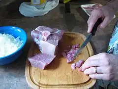 Préparation de la viande.