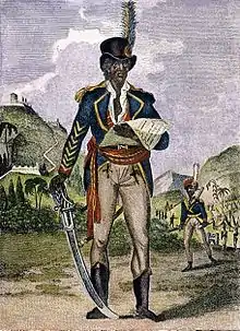 Portrait de Toussaint Louverture sur un billet de banque haïtien.