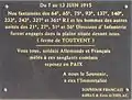 Plaque du Souvenir Français à la Ferme de Toutvent.