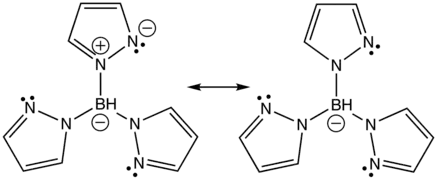 Mésomérie de l'anion tris(pyrazolyl)borate.