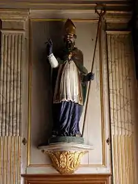 Statue, retable du maître-autel, église Saint-Germain de Trébédan (Côtes-d'Armor, Bretagne)