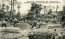La carrière de granite de Kervern (carte postale Leclaire, vers 1935).