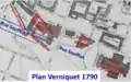 La future rue Soufflot sur le plan de Verniquet de 1790.