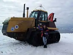 Tracteur composant le raid vers la base Concordia.