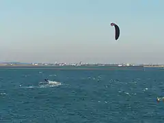 Kitesurf sur le petit Traict du Croisic.