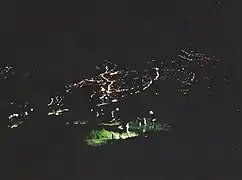 Dans la nuit au-dessus de Verbier un peu plus d’une heure après le départ.