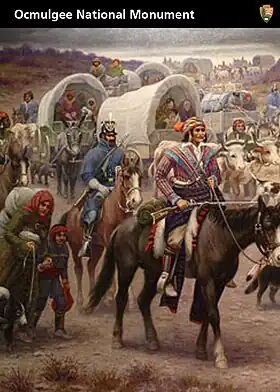 Un Chicacha et son cheval pendant le Trail of Tears