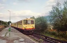 Le Train Jaune à Font-Romeu, tracté par l'automotrice Z 115.