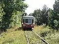 Le train touristique à l'arrivée au moulin du Vanneau.