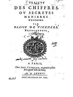 couverture de l'ouvrage Traité des chiffres ou secrètes manières d'écrire avec le titre du livre et d'autres informations diverses