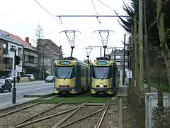 Mise à double voie de garage du terminus de Drogenbos autrefois à voie unique.