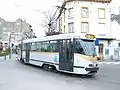 PCC 7911 nouvelle livrée au Tram 55 à la gare de Uccle-Calevoet vers le Silence le 17 mars 2007